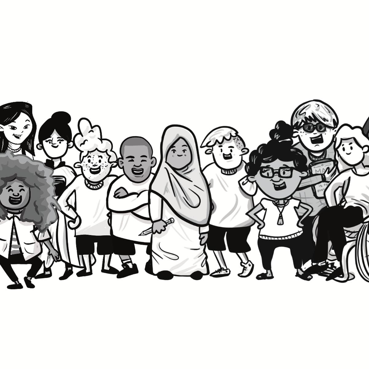 Activity spread with kid characters